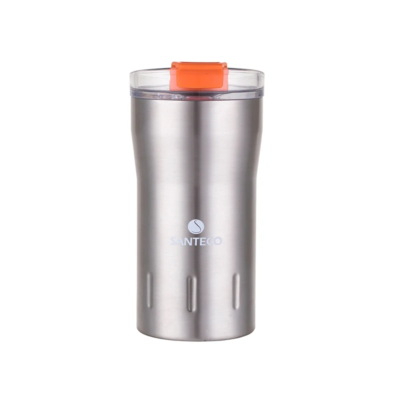 Santeco 350 мл, стакан из нержавеющей стали, светильник, кружка для кофе в машине, для путешествий, термос, вакуумная колба, бутылка для воды, кружка для чая - Цвет: Steel