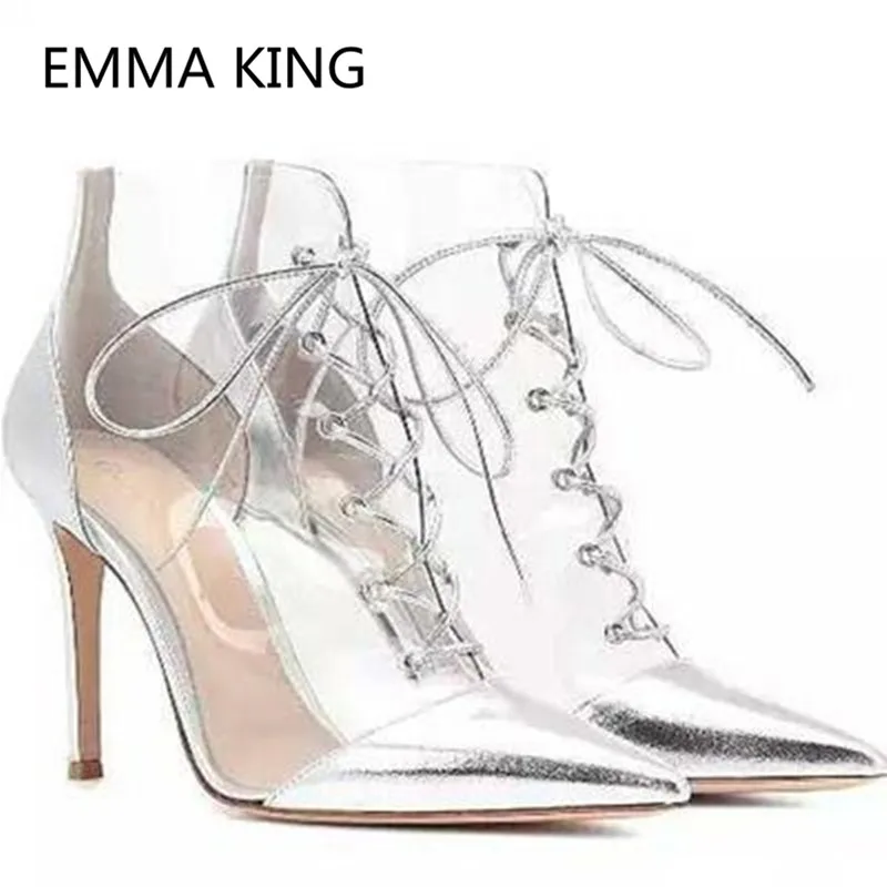 tied À As Lacets as Hauts Pointu Mode Pour Sexy Printemps Caoutchouc Bottines Pvc En Femmes Picture Bottes Pluie Talons Shown Croix Bout De Chaussures Femme In Picture Transparent vN0ym8nwO