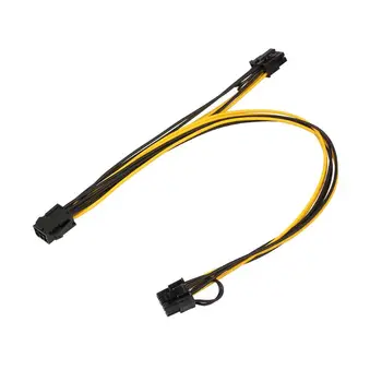 

PCIE 6pin to dual 8pin(6+2pin) power cable 18 AWG wire for graphics card Splitter Adapter Connector for GPU Video riser card