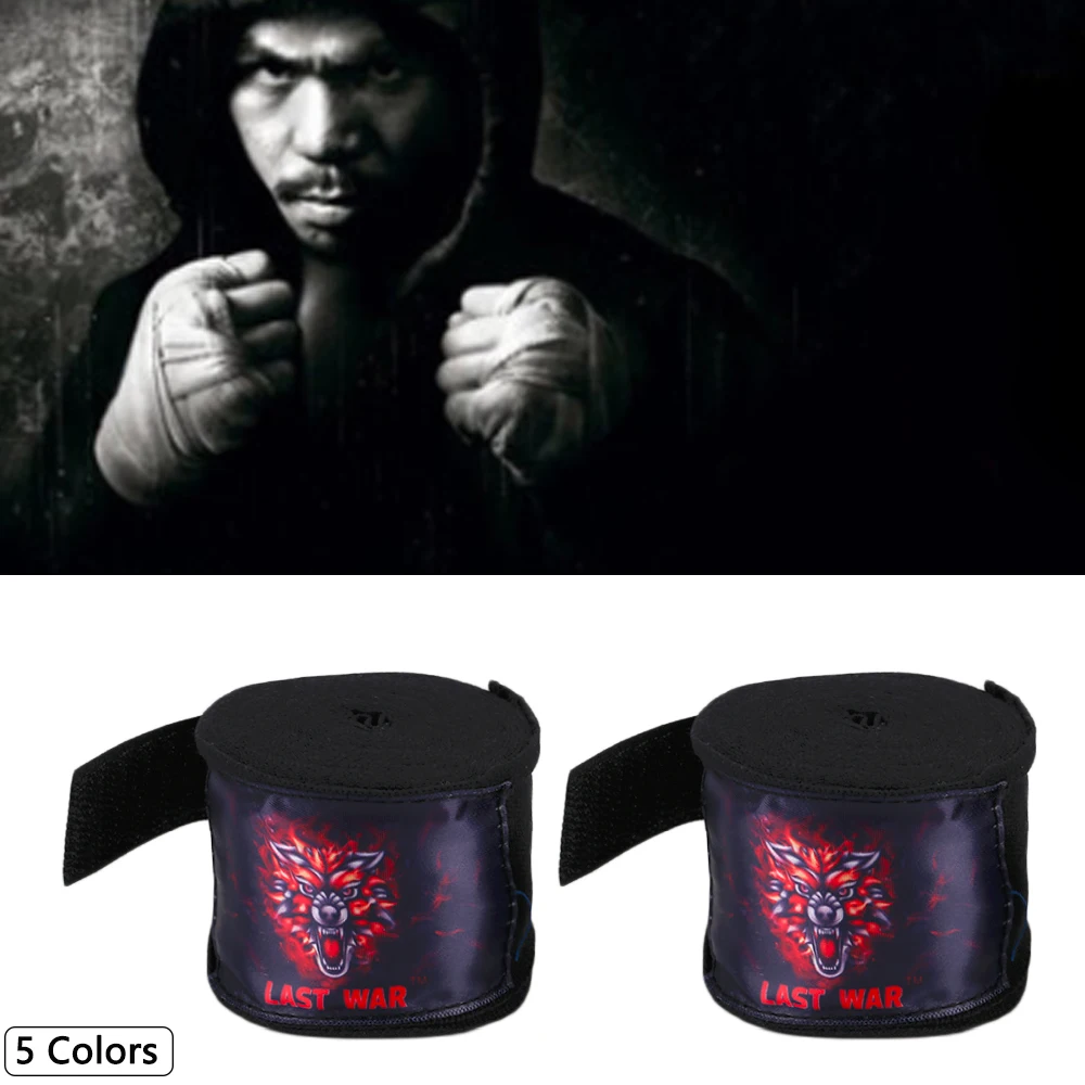 

1 Pair 5M Solid Color Sports Boxing Bandage Strap Sanda Muay Thai Fighting Boxing Gloves Protecting Wrist Training Accessory