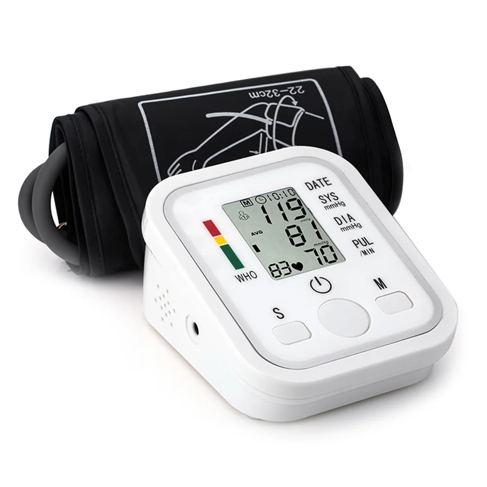 

Automatic Arm Electronic Digital Blood Pressure Meter Monitor Measurement Health Care Sphygmomanometer tool with Voice Function