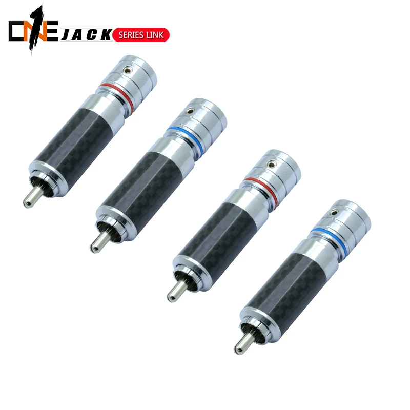 

10Pcs/5Pairs Carbon Fiber RCA Connector RCA male plug adapter Video/Audio Wire Connector Support 8mm Cable Super High Quality