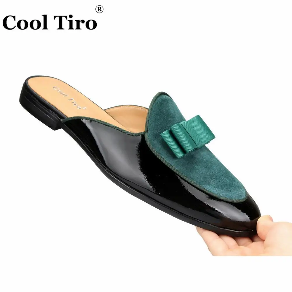 Green Suede Mules Slippers Bow (12)