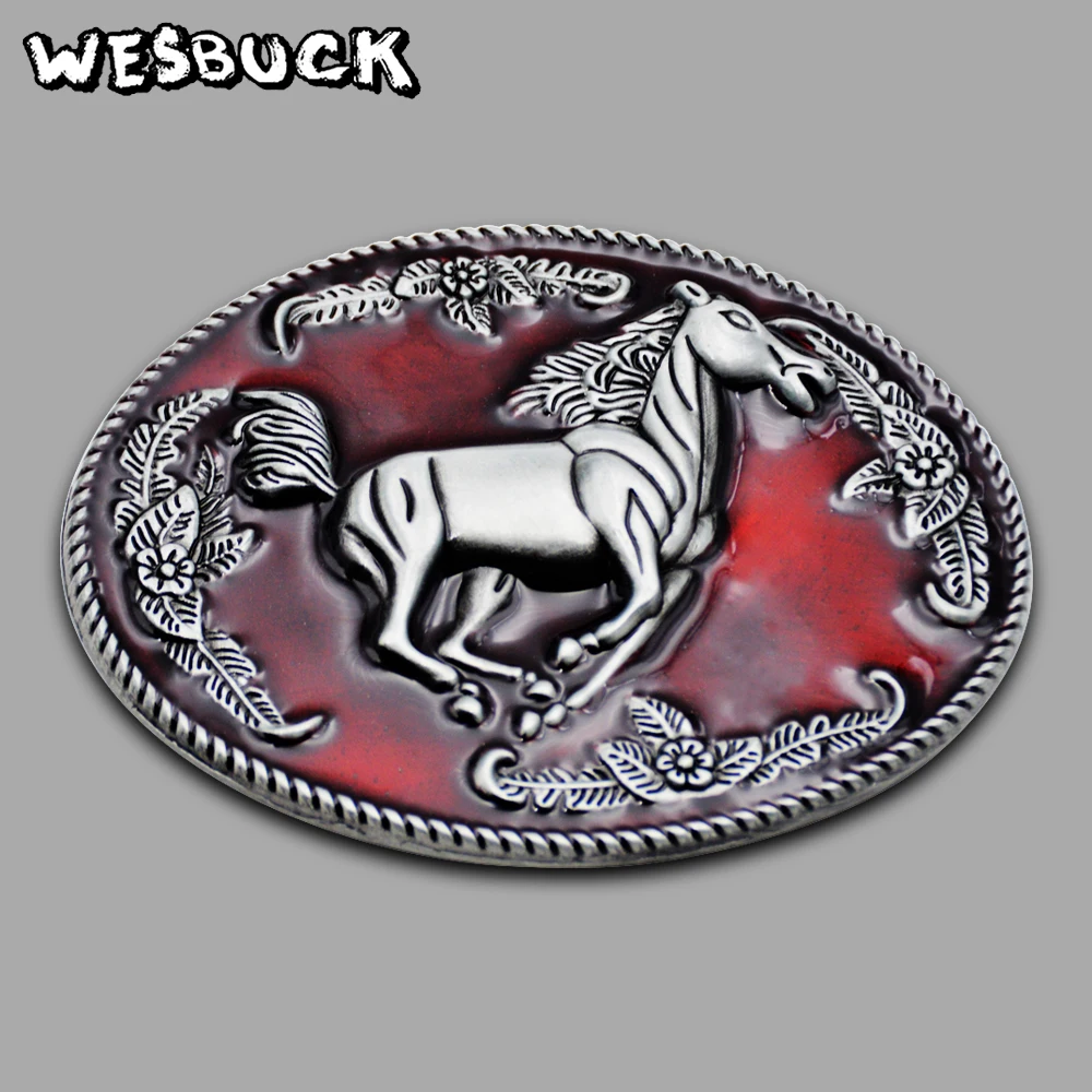 WesBuck бренд пряжки “красная лошадь” из металлические ремня для человек Для