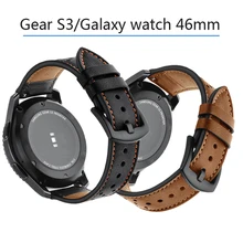 Для samsung gear s3 Frontier классический ремень/Ticwatch/moto 360/galaxy watch 46 мм ремешок из натуральной кожи браслет для смарт-часов