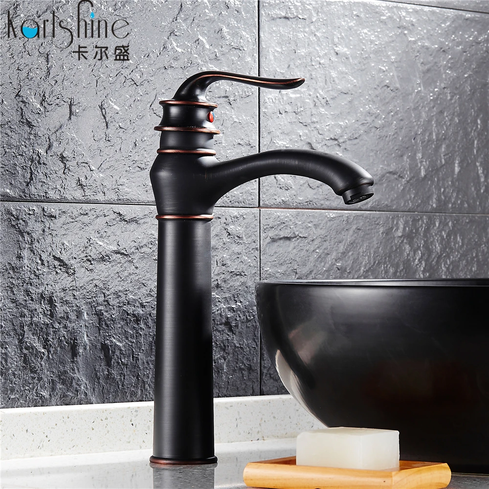 Free shipping modern bathroom black faucets hot and cold water single