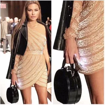 

Summer 2019 Mini Dress Sexy Celebrity Fashion See-Through Women Mesh Full Diamonds Night Club Body con Party Dresses Wholesale