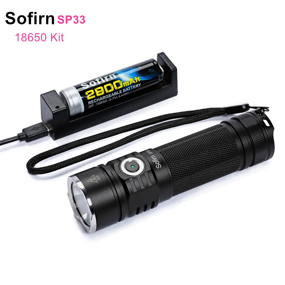 Sofirn SP33 Kit poderoso LED linterna 26650 18650 led luz de la antorcha CREE XHP50 LED lámpara portátil de potencia inteligente indicador Lanterna - 1