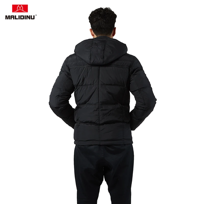 MALIDINU New Men Down Jacket Winter Down Coat Hooded White Duck Down Mens Parka Heavy Down Jacket Men Russian Winter Jacket -30C