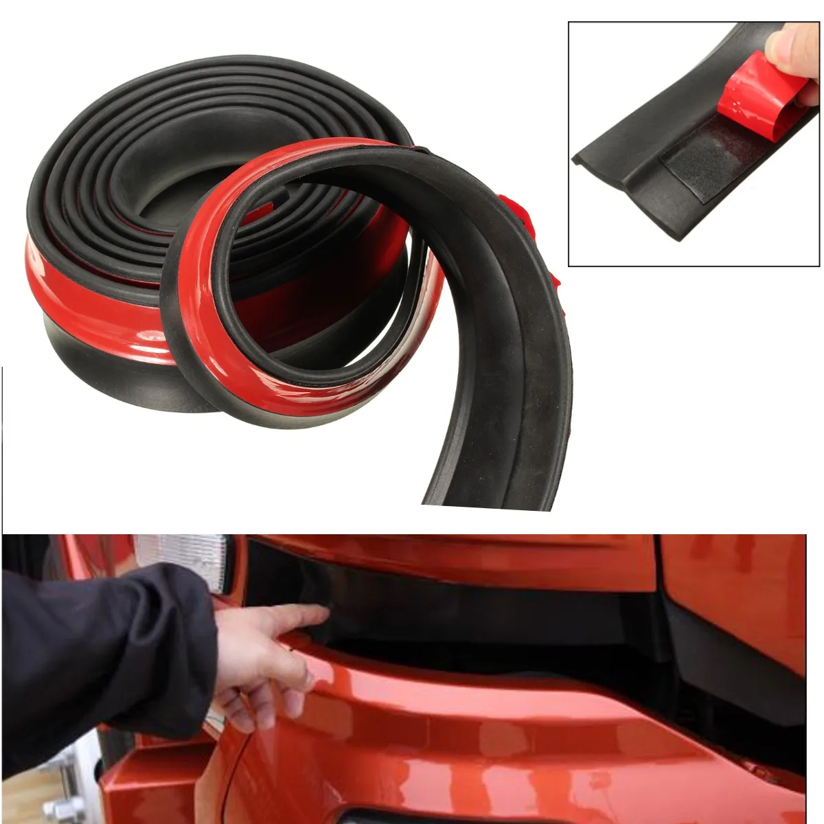 

New 98x2 inch 2.5M Front Bumper Rubber Protector Lip Splitter Body Spoiler Universal Car styling Multi deflector