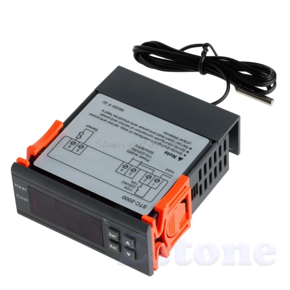 

STC-2000 220V Digital Temperature Controller Thermocouple -55~120 with Sensor S08 Drop ship