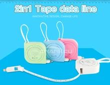 Multi Function 2in1 Calibration Tape Data Line For iPhone Data Line Two-in-one Android Data Line Fashion Long Fast Charging Line