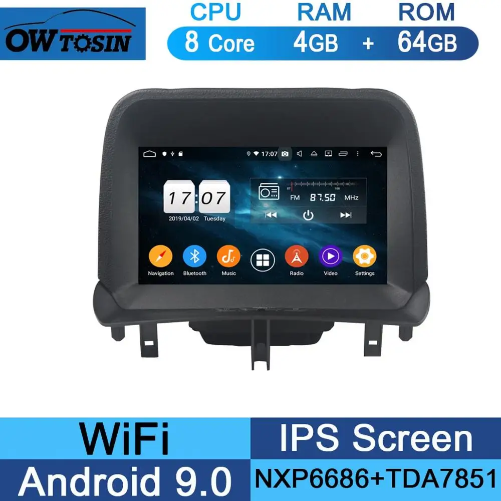 " ips Восьмиядерный 4 Гб ram+ 64 Гб rom Android 9,0 автомобильный DVD радио gps для Ford Tourneo Courier DSP CarPlay Parrot BT - Цвет: 64G