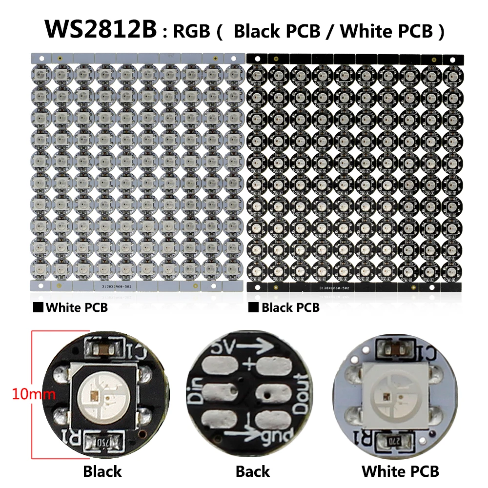 WS2812B SK6812 RGB RGBW RGBWW WWA светодиодный чип с печатной платой радиатора DC5V встроенный IC DIY светодиодный чип 10~ 100 шт