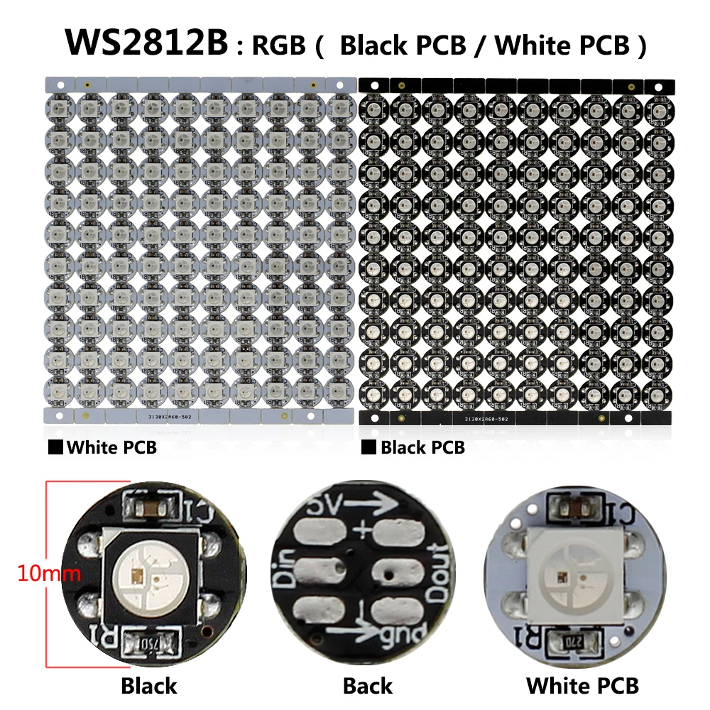 WS2812B SK6812 RGB RGBW RGBWW WWA светодиодный чип с печатной платой радиатора DC5V встроенный IC