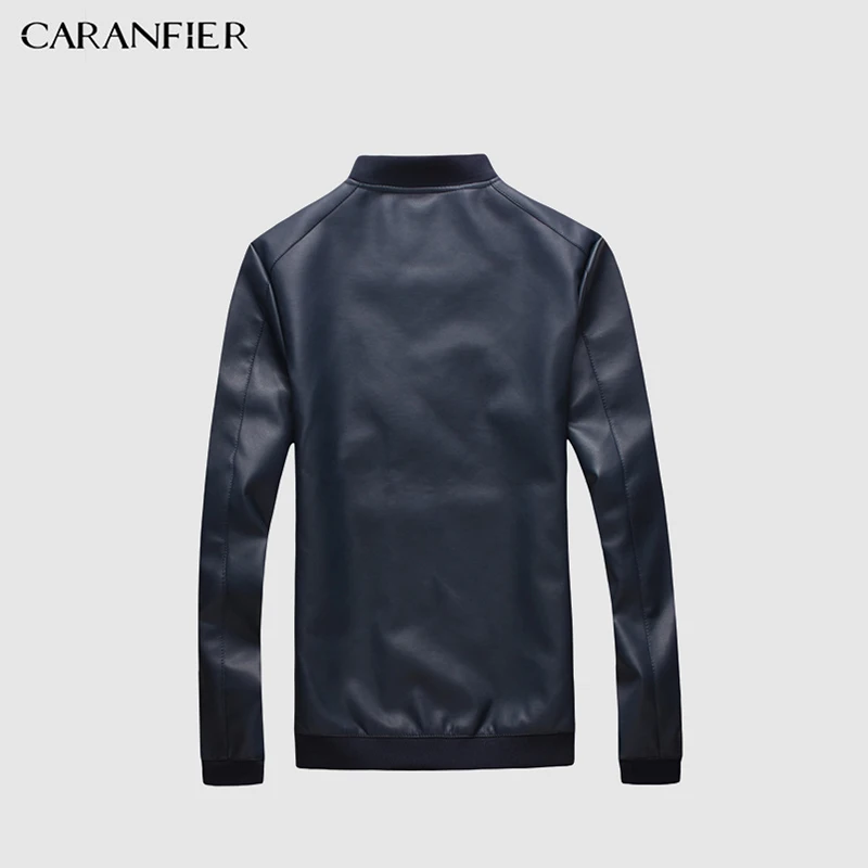 CARANFIER мужская кожаная куртка из искусственной кожи весна осень тонкая Байкерская