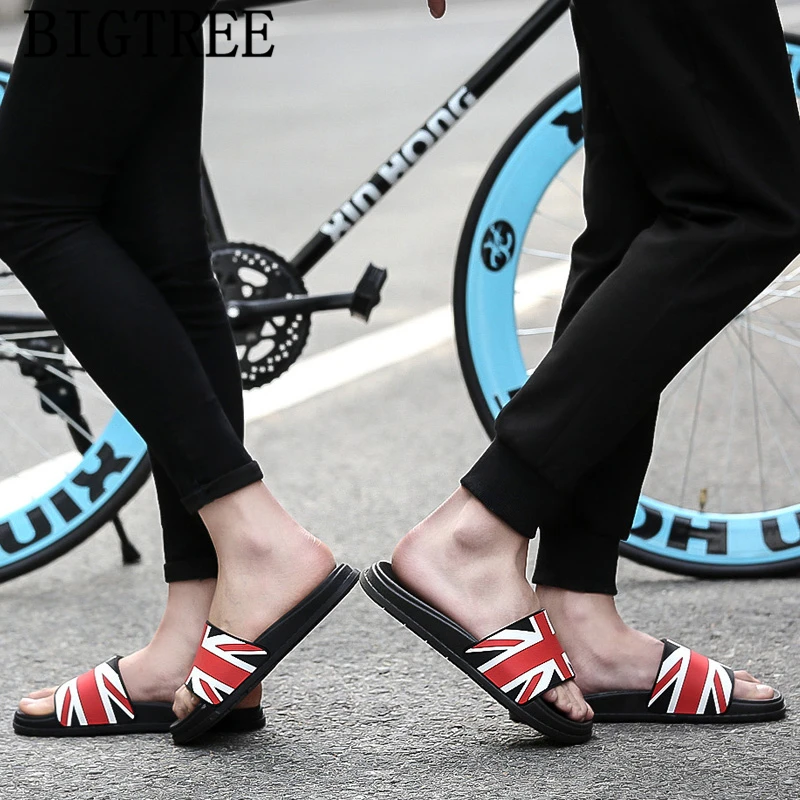 

unisex shoes mens slides british flag men leather slippers summer shoes men beach slippers zapatos de mujer chaussures femme