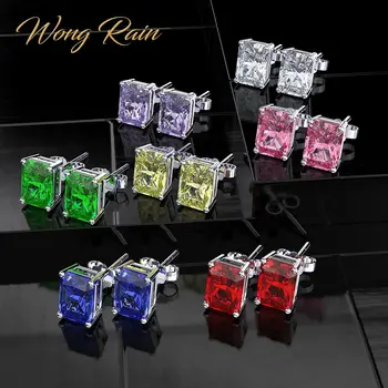 

Wong Rain Classic 925 Sterling Silver Created Moissanite Ruby Gemstone Wedding Ear Studs White Gold Earrings Jewelry Wholesale
