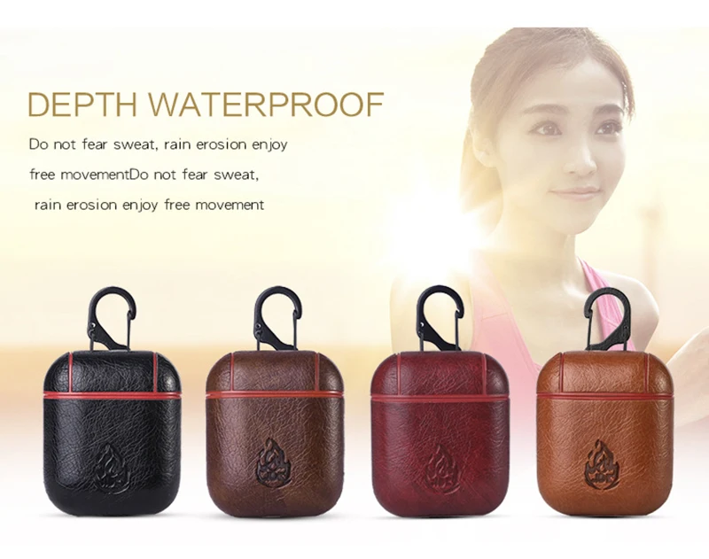 For Airpods Cover Stone Texture PC + PU Leather Cases For Air pod Protector Shell For Apple Earpods Covers For AirPod Skin (2)