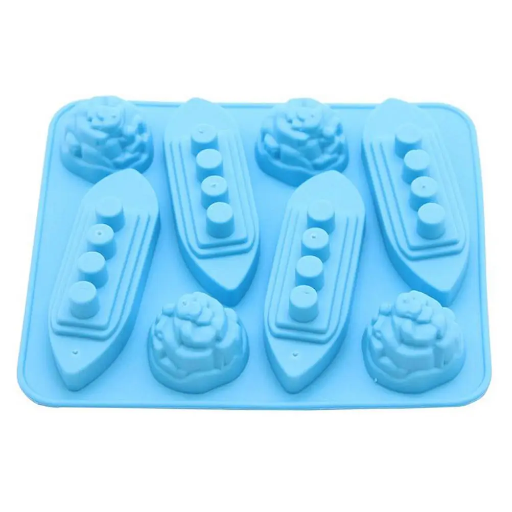 Silicone Titanic Shaped Ice Cube Mold Trays Ice Patterns Boat Iceberg
