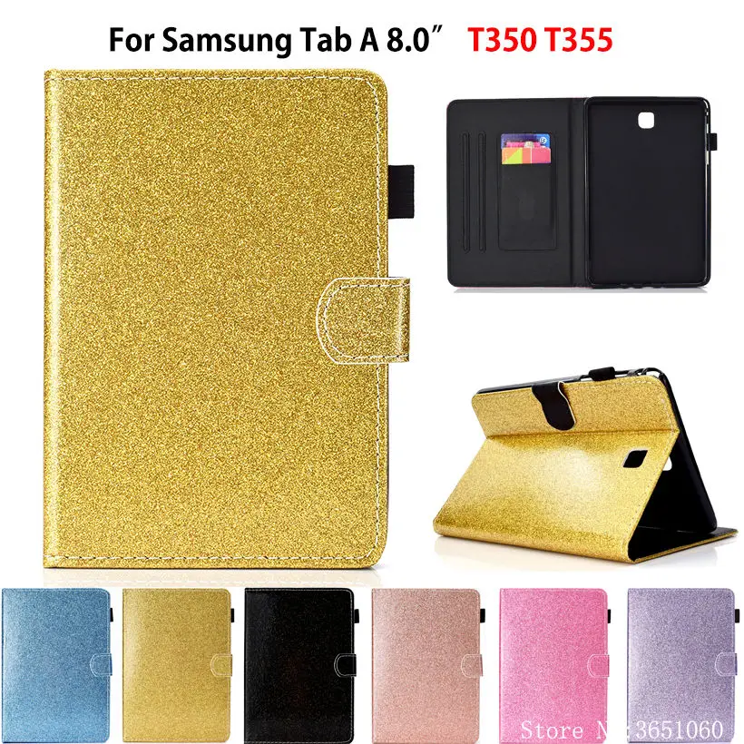 Sm-T355 Caso Di Scintillio Per Samsung Galaxy Tab 8.0 "T350 T355 P350 P355 Sm-T350 Smart Cover Custodie Fonda Supporti Tablet Coque Borsette