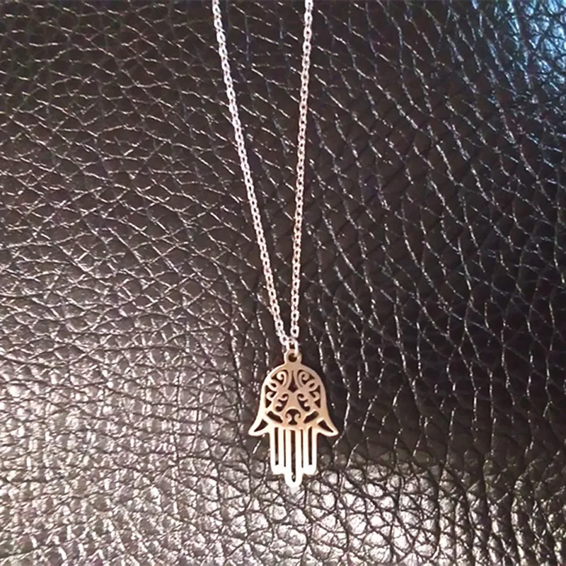 Hamsa ручная работа из нержавеющей стали ожерелья серебряного цвета ожерелье чокер