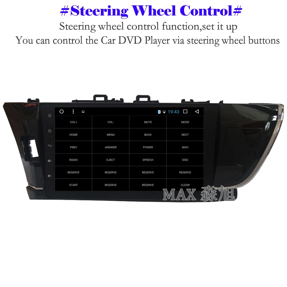 Cheap MAX Android 8.1.0 Car DVD Player for Toyota corolla 2014 2015 2016 Car Radio RDS BT 4G WiFi SWC GPS Navigation System Free Map 3