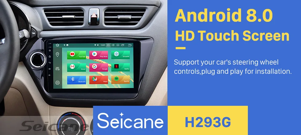 Perfect Seicane Car Radio For 2012 2013-2015 KIA K2 RIO Android 9.0 9 Inch 1din HD Touchscreen GPS Multimedia Player Support Bluetooth 0