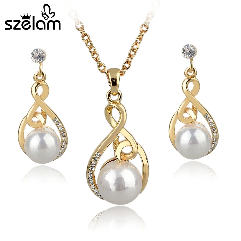 Комплект из колье и серёг с искусственным жемчугом|colorful jewelry sets|jewelry sets for womennecklace