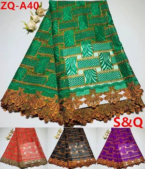 

5yard guipure lace fabric african french lace fabric with stone latest african laces 2019 nigerian lace fabrics for dress ZQ-A40