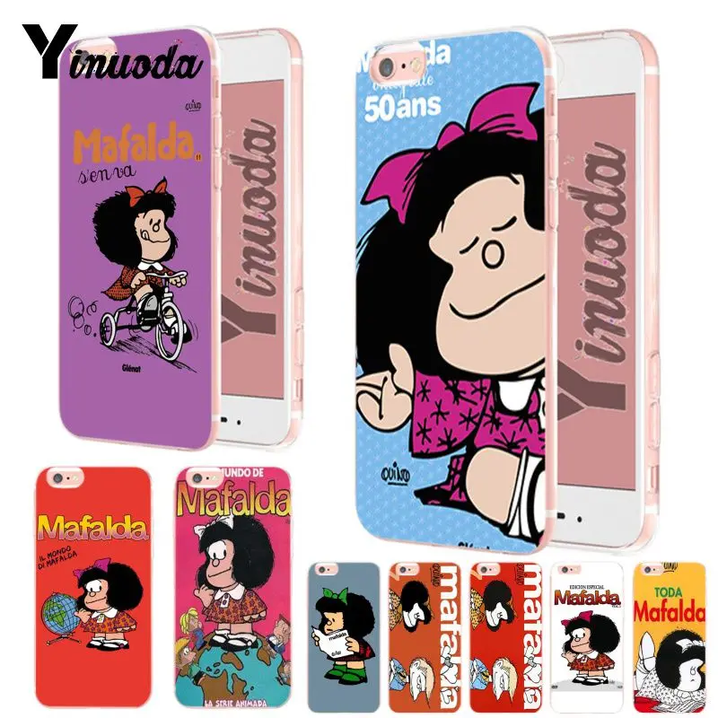 

Yinuoda Cartoon Girl Mafalda soft tpu phone case cover for iPhone X XS XR XsMax 6 6S 7 7plus 8 8Plus 5 5S case