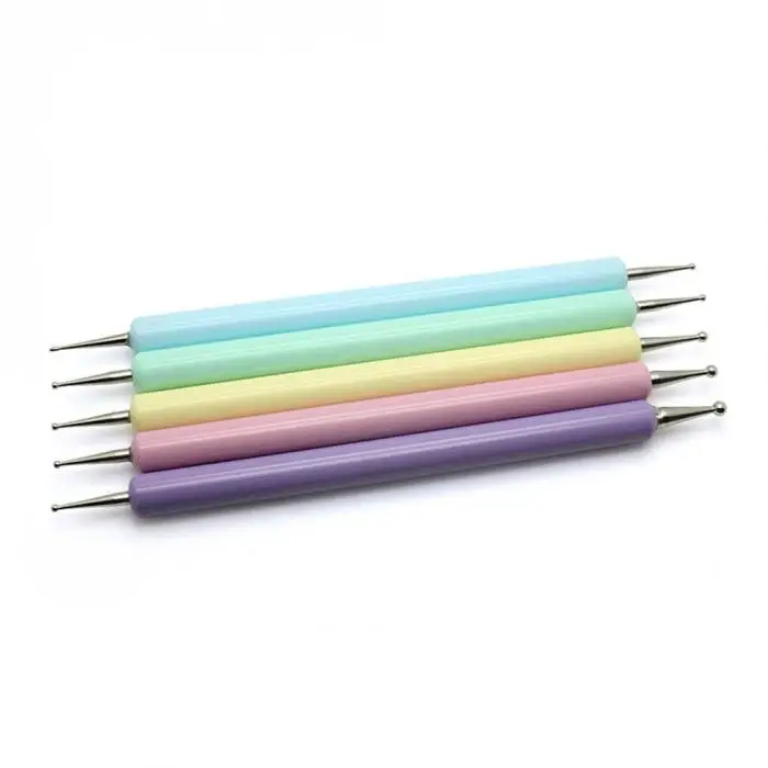 Pintura da Arte do Unha Way Pontilhando Caneta Ponta Dot Pintura Manicure Ferramentas Kit Kg66 5 Pçs - Set 2 4 Ferramentas p/ pontilhar