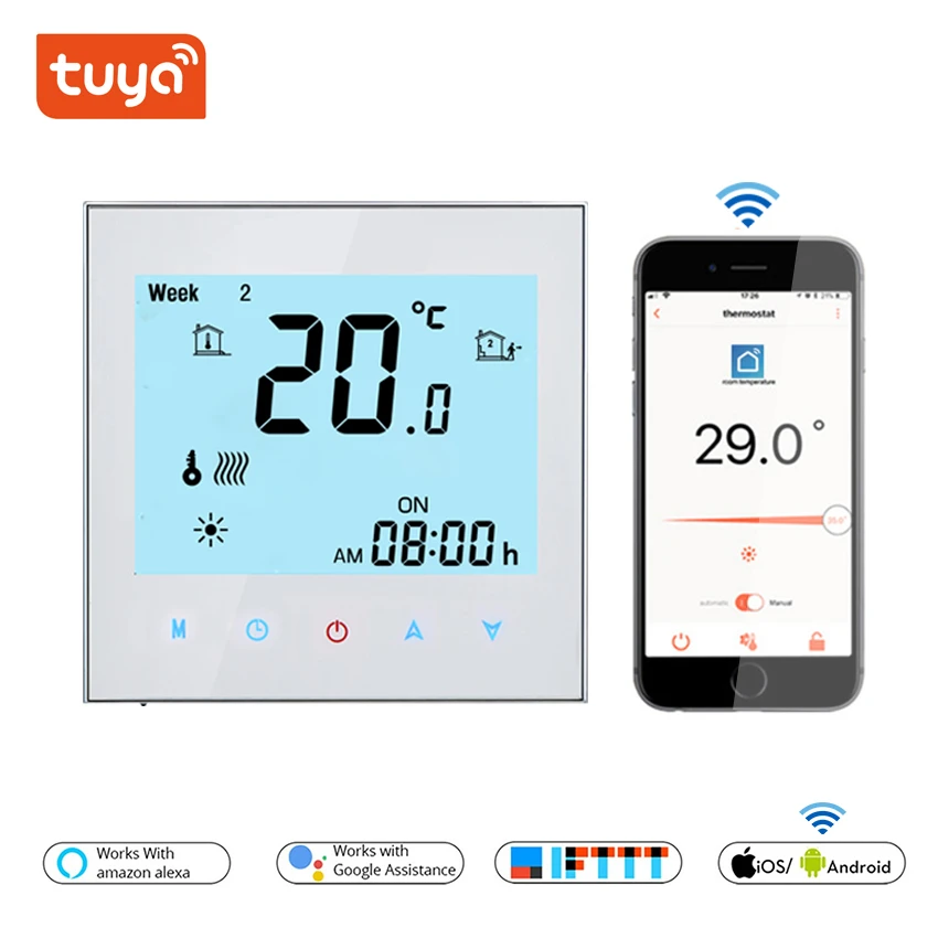 Термостат WiFi температурный контроллер для подогрева пола воды Termostato wifi TUYA Smart Life