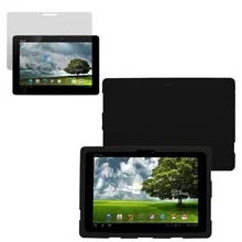 1x Protector de Pantalla Transparente, de lujo del silicio suave de goma de silicona caso de la contraportada de shell para asus eee pad transformer prime tf101
