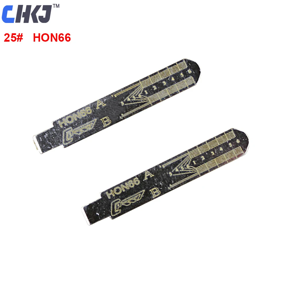 

CHKJ 10pcs/lot HON66 Engraved Line Key Blade for Honda Acura BYD NO.25 2 in 1 LiShi Scale Shearing Teeth Blank Locksmith Tools