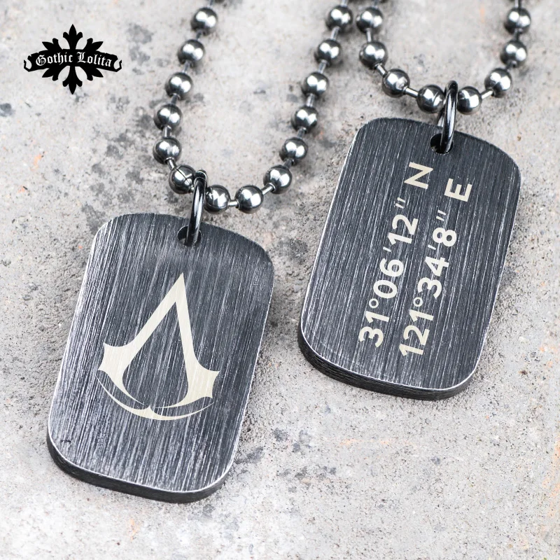 

Black Dog tag Stainless steel can Personalized Necklace Customization Engraved Name Pendant For Men Jewelry