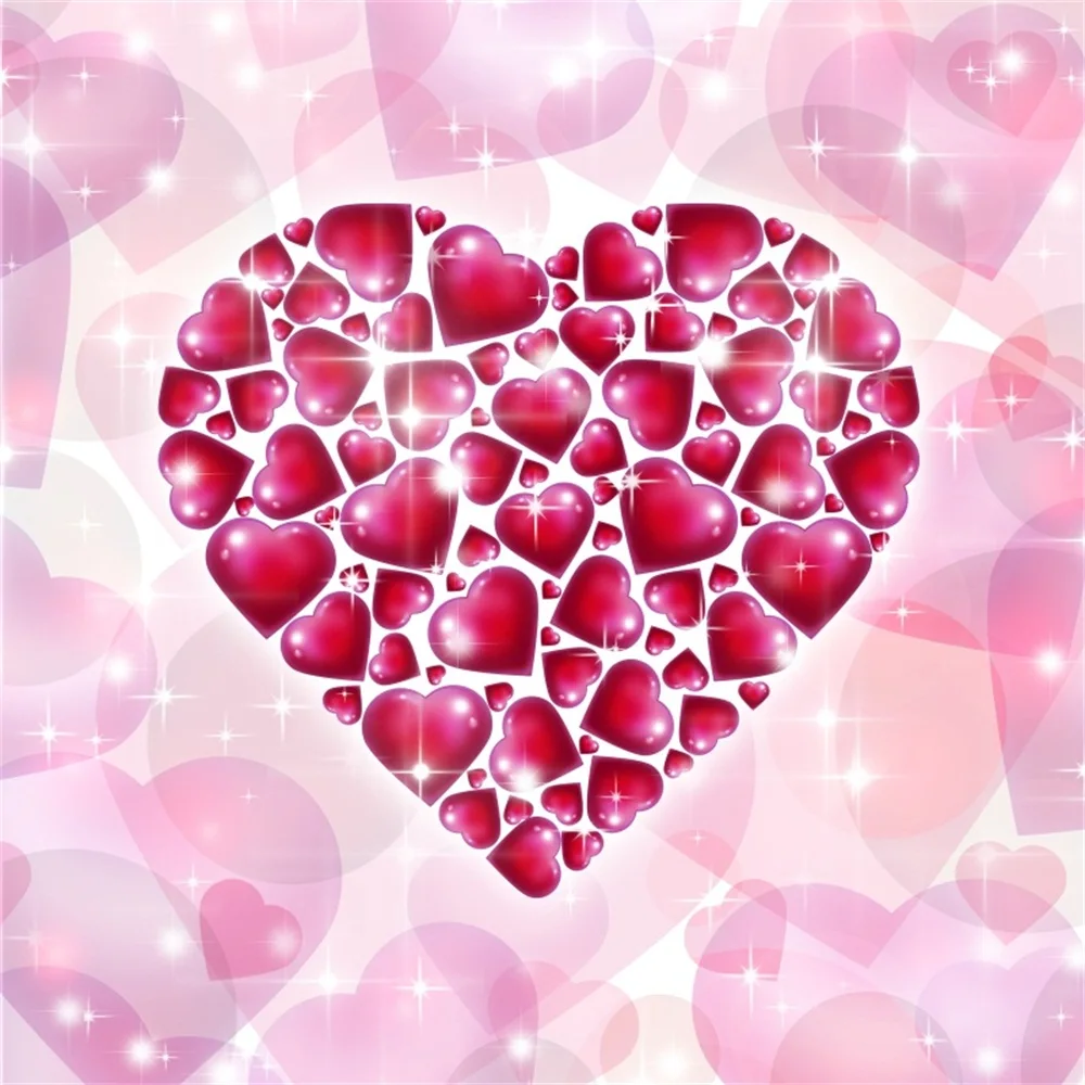 Laeacco Valentine's Day Love Heart Light Bokeh Photography Backgrounds Customized Photographic Backdrops For Photo Studio |