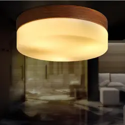 Nordic чердак железного дерева зерна светодиодный потолочный светильник современный лаконичный Винтаж ванная комната Спальня Кухня проход