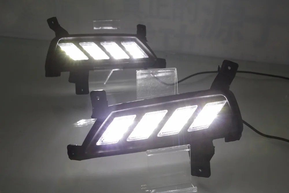 EOsuns led drl дневные ходовые огни с движущимся желтым поворотным сигналом для MG ZS