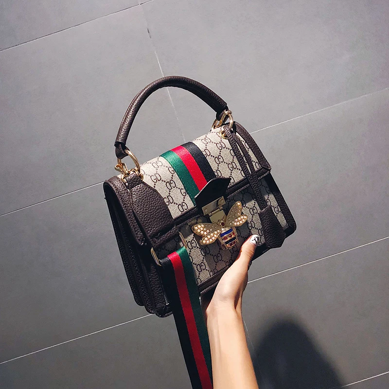 

2019 New Fashion One-shoulder Bag Simple Generous and wide-shouldered with hand-held Messenger bags Women's Patchwork Handbags