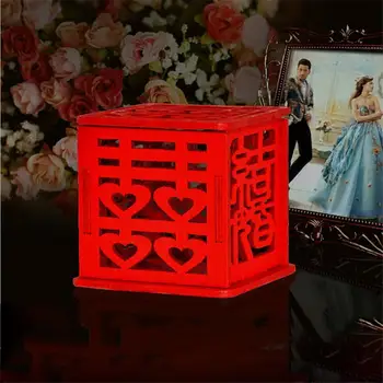 

20pcs Personalized wooden hollow hi word candy box candy box wedding candy box personalized Chinese red wooden
