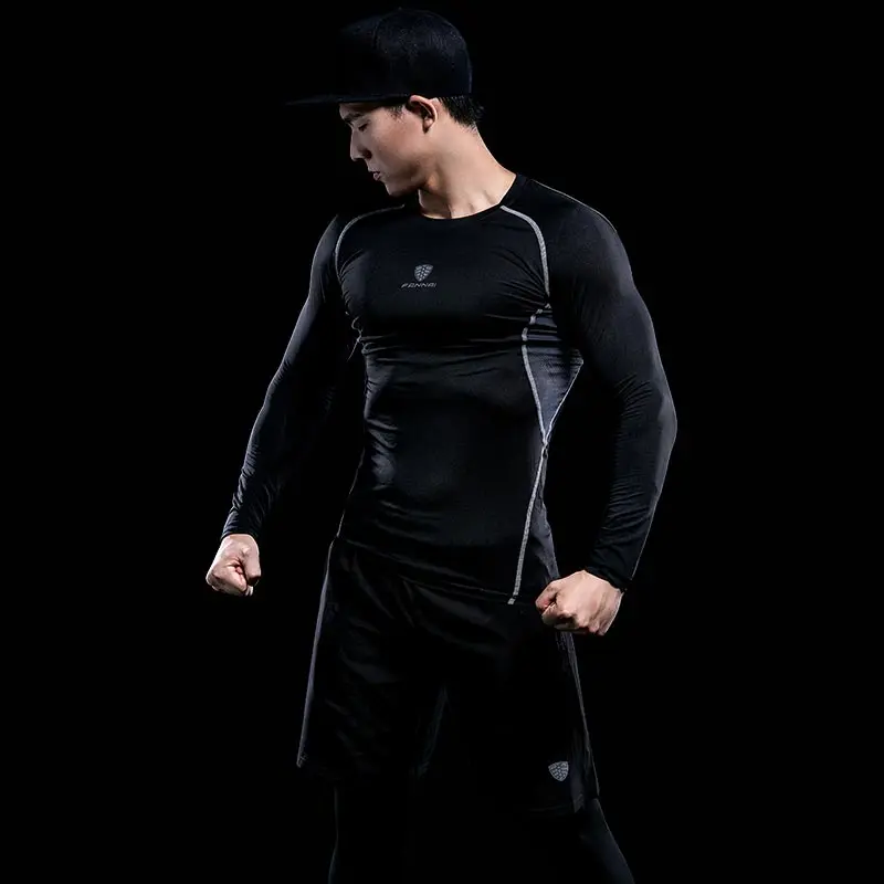 FANNAI Running Shirt Men T-shirt Long Sleeve Compression Shirts Rashgard Gym T Shirt Fitness Sport Shirt Men jogging dry fit
