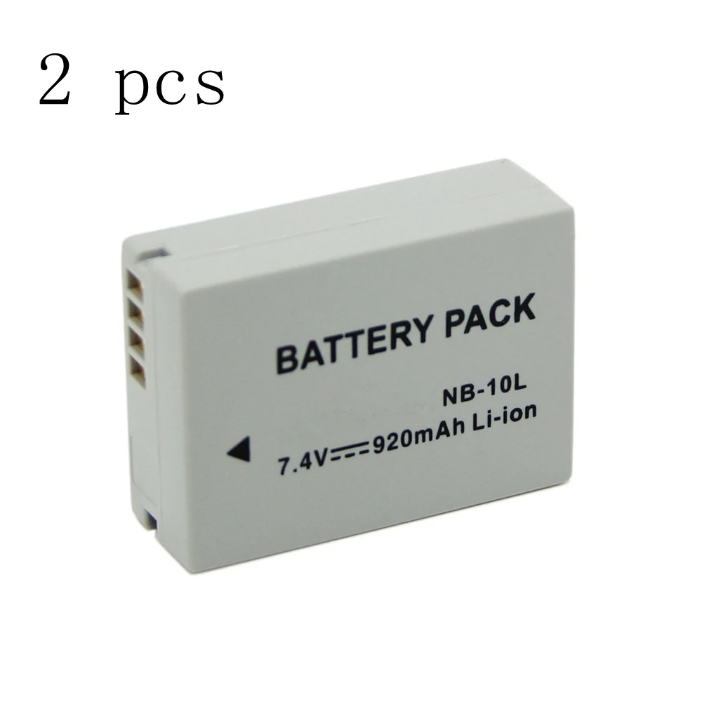 

WHCYonline 2 pieces 920mAh NB-10L NB10L NB 10L Digital Camera Battery For Canon G1X G15 G16 SX40HS SX50HS SX60HS SX40 SX50 SX60