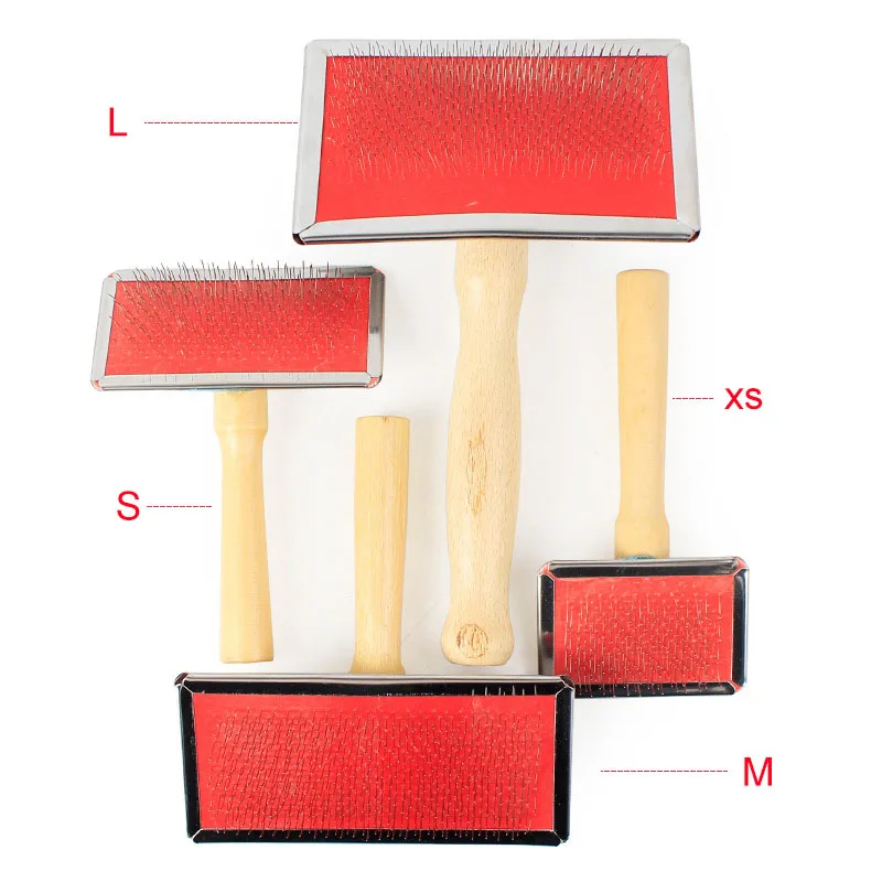 SYDZSW Natural Bamboo Eco Friendly Pet Cat Dog Slicker Brush Stylish and Durable Pet Grooming Tools Dog Comb XS S M L6