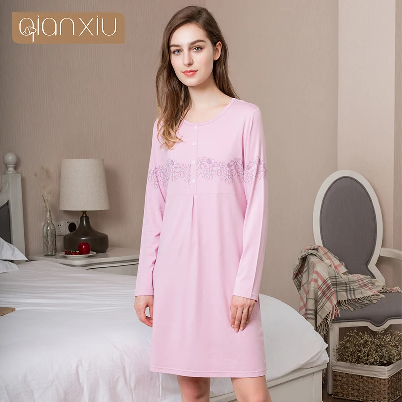 Long sleeve knee length nightgown Clearance
