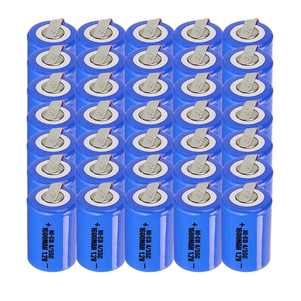 35 шт 4/5SC батареи 1,2 V SUBC батареи перезаряжаемые 1600 mah плоские верхние цвета случайный