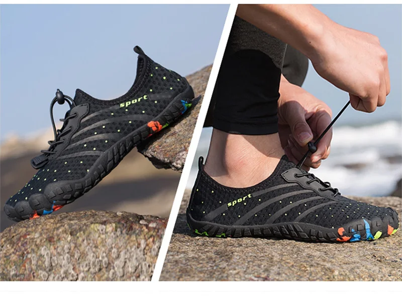 Verão dos Homens Sapatos de Água para Mulheres Sapatos de Praia Natação do Aqua Sapatos de Mergulho Sandálias de Pesca Novo Respirável Upstream Tênis Descalços 13 Sapatos de natação