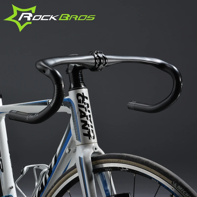 

ROCKBROS Racing Road Bike Cycling Carbon Fiber Handlebar Bent Bar Ultralight Biking Riding Bicycle Handlebar 400/420/440 31.8mm