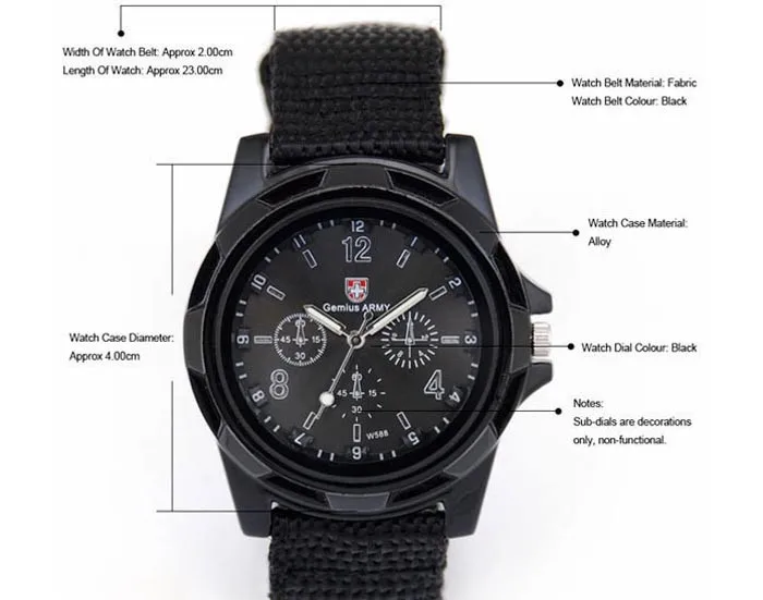Новые мужские модные роскошные Gemius Army Racing Force военные спортивные мужские армейские тканевые часы N05