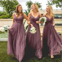 Bbonlinedress спагетти бретели для нижнего белья подружки невесты платья 2019 тюль на свадьбу для подружки невесты платье vestido dama de honor boda